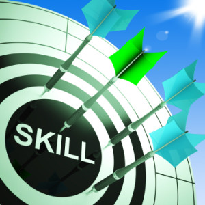 skill on dartboard showing expertise